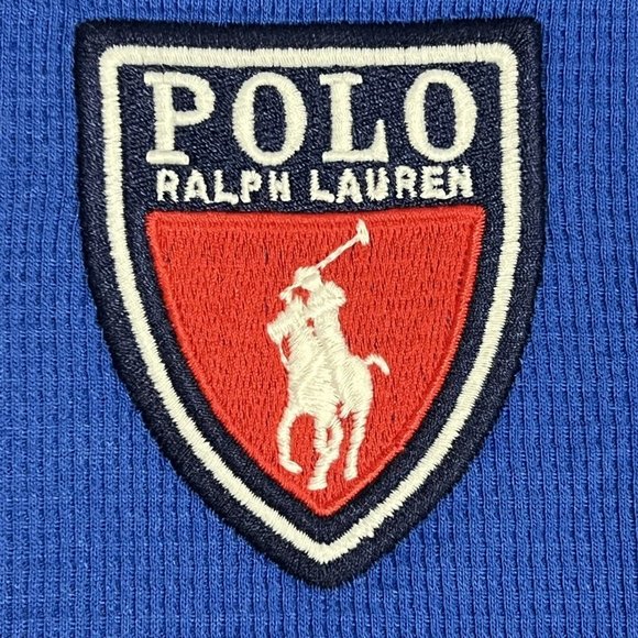 Polo Ralph Lauren Sleepwear Shirt Men's‎ Large Waffle Thermal Knit Royal Blue - Picture 4 of 6